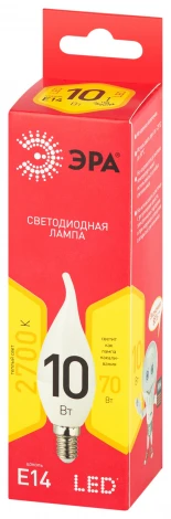 Лампочка светодиодная E14 10W ЭРА LED BXS-10W-827-E14 R
