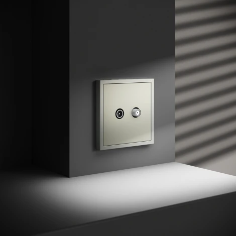 Розетка телевизионнная оконечная TV+SAT (сталь) Voltum S70 VLS060405