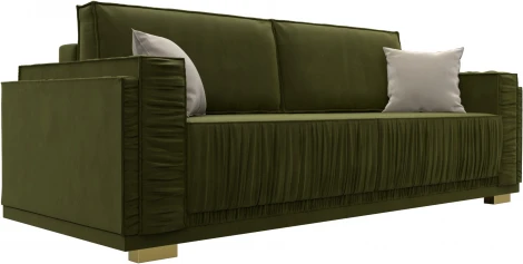 Диван прямой Лига-044 (Зеленый,Бежевый/Микровельвет) Лига Диванов арт.122259