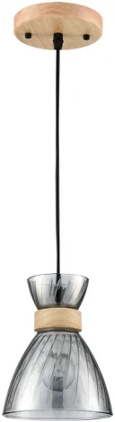 Подвесной светильник Lumion Mirabela 8050/1А дерево/смоки металл/стекло E27 1*60W 220V