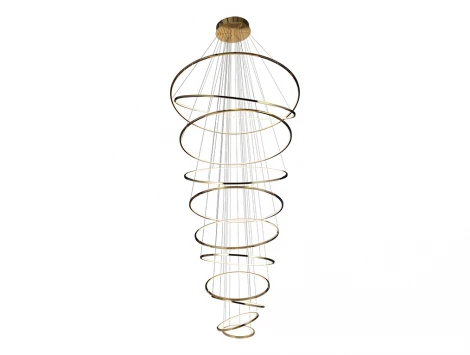 Подвесная люстра большая светодиодная кольцо Newport 15000 15211N/S brass (220V, на тросе, кольцо)