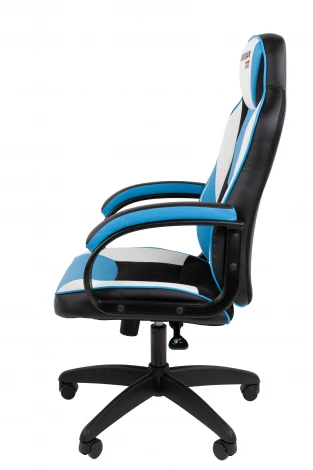 Кресло Chairman game 17 Россия экокожа черный/голубой/белый 7213492