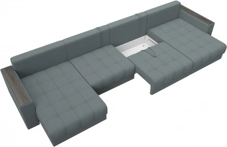 Диван П-образный с декором Лига-049 НПБ Лонг Лига Диванов (Рогожка) арт.128554