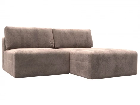 Диван угловой модульный Лига-060 НПБ угол универсальный (ЛДСП,Брус,Фанера/Пластик/Велюр/Бежевый) Лига Диванов 129494