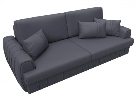 Диван прямой Лига-057 НПБ (ЛДСП,Брус,Фанера/Пластик/Экокожа/Серый) Лига Диванов 130027