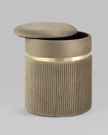 Пуф Миранда с ящиком велюр бежевый УТ000025562