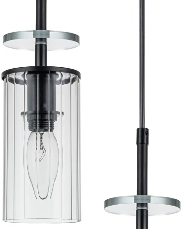 Подвесной светильник Escada Avolto 10191/3 3х40Вт Е14, металл/стекло, черный (220V, на проводе, круглые)