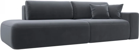 Диван прямой Лига-036 НПБ Модерн подлокотник справа (Серый/Велюр) Лига Диванов арт.121344