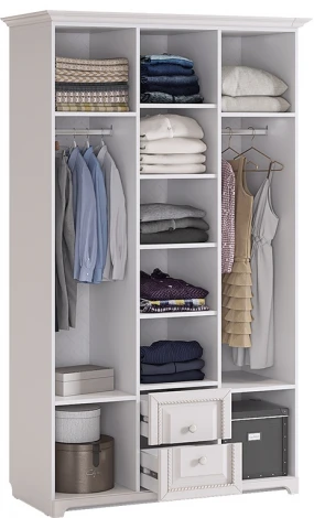 Белла Шкаф 3-створчатый Mebelson (ЛДСП,МДФ,ПВХ,Зеркало/Белый) арт.SMB-11.1651