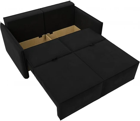 Диван прямой Либерти мини (Черный/Микровельвет) Лига Диванов арт.121906