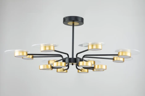 Люстра потолочная светодиодная на штанге Halo 10211/SG LED*212W Gold/Black