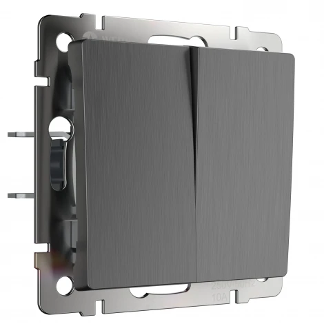 Выключатель двухклавишный проходной (графит рифленый) Werkel W1122004 (a050760)