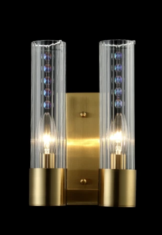 Бра Crystal Lux Otono AP2 BRASS/TRANSPARENTE (220V, круглые)
