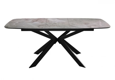 Стол DikLine BK140 Керамика Italian Grey (глянец серый)/подстолье черное/опоры черные 00-00080685