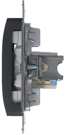 Телефонная розетка встраиваемая RJ-11 (антрацит) Systeme Electric Glossa GSL000781T