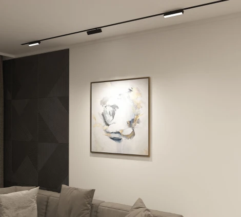 Трековый светильник Denkirs DK8009-BK (LED, 220V, голосовое управление, пульт управления, управление смартфоном, умный дом - Алиса)