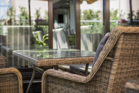 Лаунж-зона из искусственного ротанга, цвет соломенный 4SIS Гляссе GS3C2T-4-SET