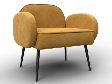 Кресло Лига-086 (Фанера/Металл/Велюр/Желтый) Лига Диванов 132441