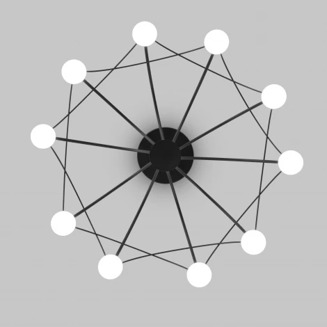Потолочная люстра на штанге Eurosvet Ragno 90035/10 LED черный (220V, шарики)