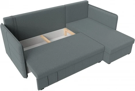 Диван угловой Слим правый угол (Серый/Рогожка) Лига Диванов арт.121149