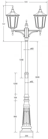 Наземный фонарь Oasis Light ALBORG L 79710LA/A2 09 Bl (220V, фонарь, IP44)