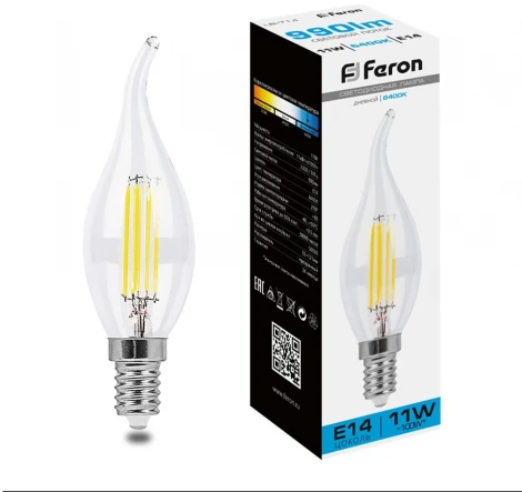 Лампа светодиодная Feron 38237 LB-714 Свеча на ветру E14 11W 6400K