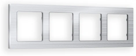 Рамка Ambrella Volt ALFA Platos (Серебро Металл шлифованный) 4-ая AF550104