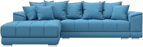 Диван угловой НордСтар левый угол (Голубой/Рогожка) Лига Диванов арт.123502L