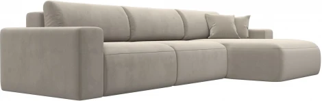 Диван угловой Лига-036 НПБ Классик Лонг правый угол (Бежевый/Микровельвет) Лига Диванов арт.121381