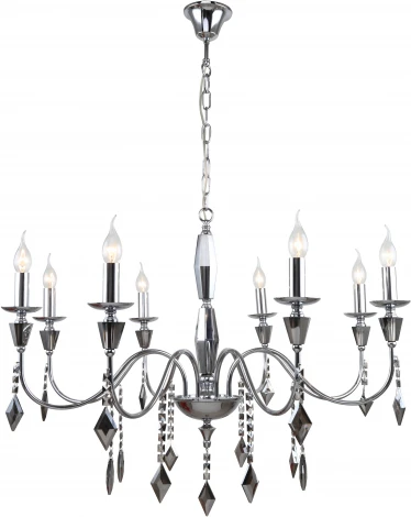 Подвесная люстра Grace 1053/09/08P (220V, хрусталь, подвески, на цепи, подсвечник, свеча)