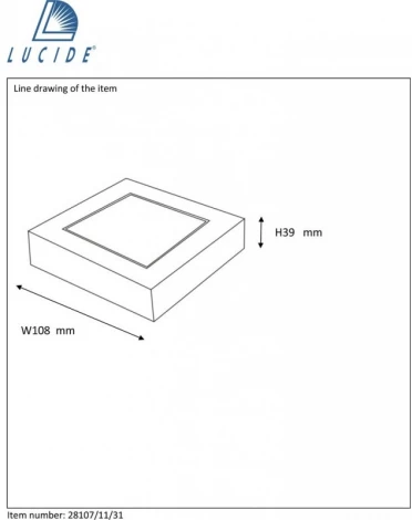 Потолочный светильник круглый Lucide Brice-Led 28107/11/31 (220V, IP40)