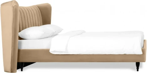 Кровать Queen II Agata L ОГОГО (арт.574813), (Ткань/Светло-коричневый)