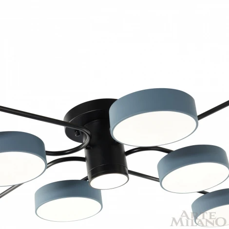 Потолочная люстра на штанге Arte Milano Ferrara 253039/8+1 Bk/Gr (LED, 220V, круглые)