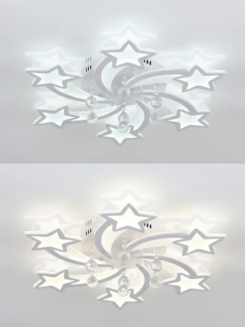 Потолочная люстра с пультом, светодиодная Natali Kovaltseva Star LED LAMPS 81239