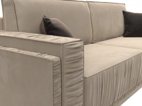 Диван прямой Лига-044 (Бежевый,Коричневый/Велюр) Лига Диванов арт.122250