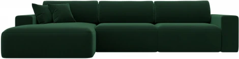 Диван угловой Лига-036 НПБ Классик Лонг левый угол (Зеленый/Велюр) Лига Диванов арт.121393L