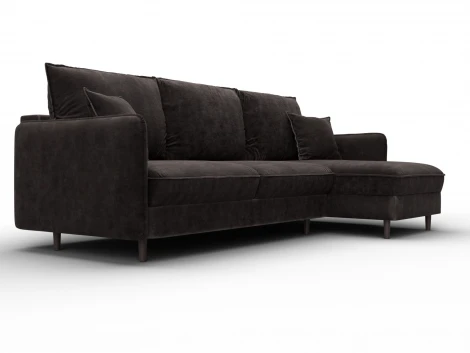 Диван угловой Лига-064 НПБ угол универсальный (ДСП/Дерево/Велюр/Коричневый) Лига Диванов 129644