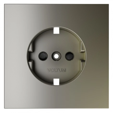 Накладка для розетки с заземлением и защитными шторками Voltum S70 VLS000704 (шелк)