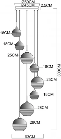 Подвесной светильник Arte Lamp Wave A7760SP-8CC