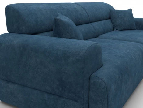 Диван прямой Лига-109 НПБ (ДСП,Фанера,Велюр/Синий) Лига Диванов 136484