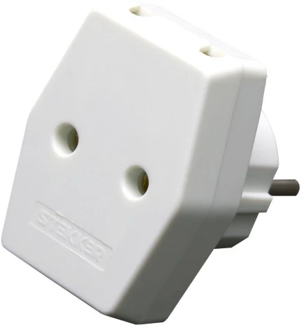 Разветвитель на 3 гнезда без заземления (белый) Stekker 39006