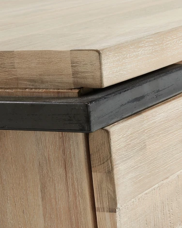 Тумба под телевизор La Forma (ex Julia Grup) Thinh (Черный/ Акация,Сталь,Дерево)