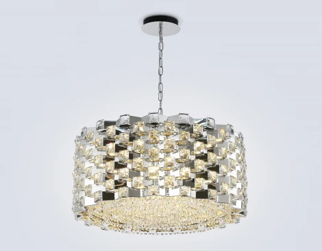 Подвесная люстра с хрусталем Ambrella High Light LH41006 (220V, на цепи, круглые)
