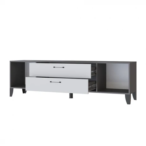 Тумба под телевизор ТЭКС Парус-13, Графит серый, Камень серый