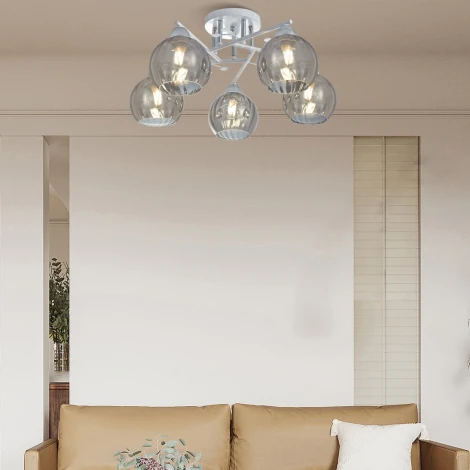 Потолочная люстра на штанге Arte Milano AMALFI 326508/5 WH+CR (220V, шар)