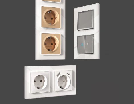 Рамка Ambrella Volt ALFA Platos (Белый Стекло органическое) 4-ая AF330104