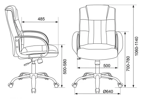 Кресло руководителя Бюрократ T-800N черный кожа крестовина металл хром