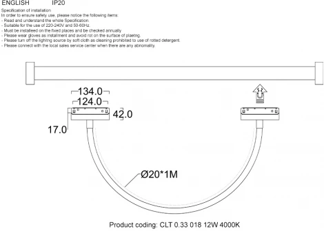Светильник с гибким неоном трековый магнитный Crystal Lux Space CLT 0.33 018 12W BL 4000K (LED, 48V)