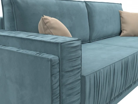 Диван прямой Лига-044 (Бирюзовый,Бежевый/Велюр) Лига Диванов арт.122251