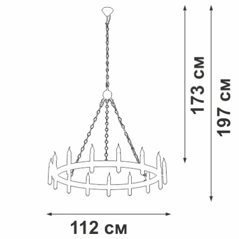 Подвесная люстра большая Vitaluce V1871-7/15, 15xE14 макс. 40Вт V1871-7/15 (220V, на цепи, свеча, кольцо)